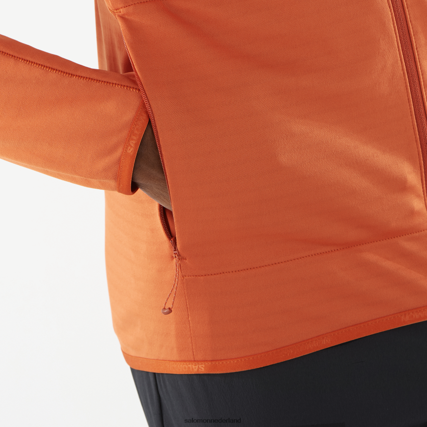 Tussenlaagjas voor heren met volledige ritssluiting - essentieel lichtwarm gebrande oker NTFJN6553 Salomon