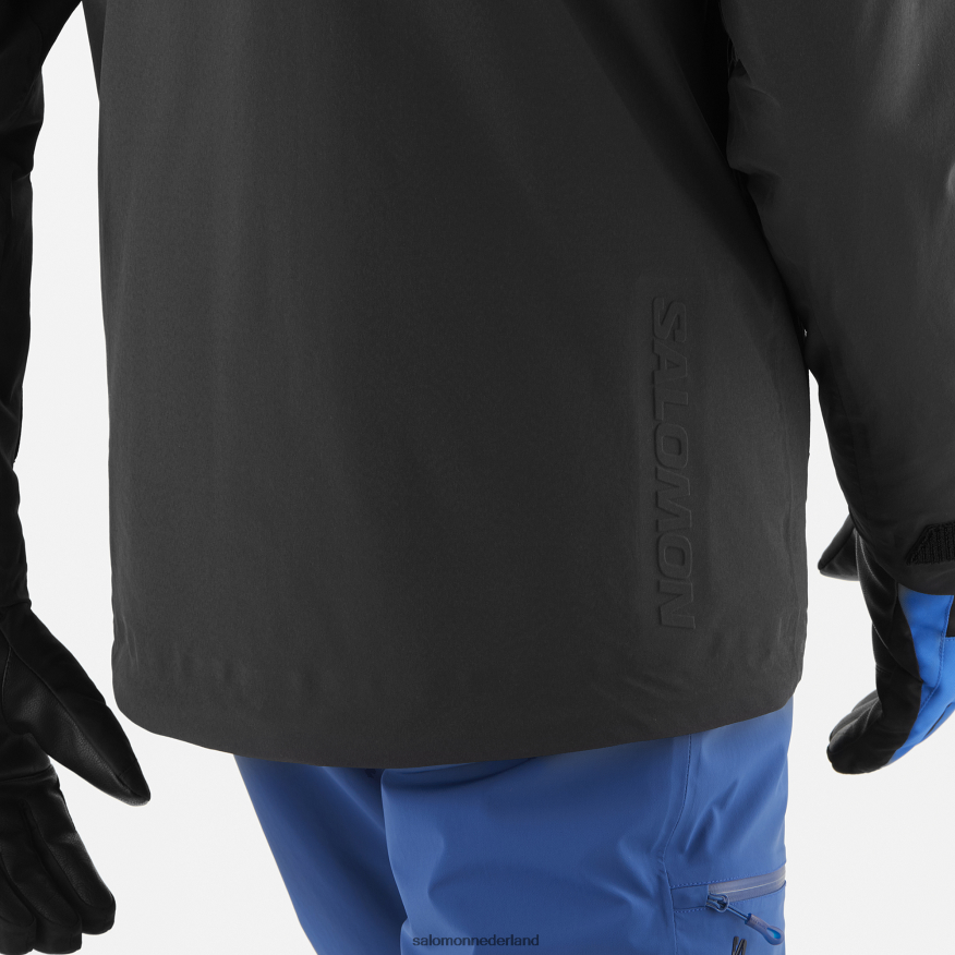 geïsoleerd herenjack met capuchon - briljant diep zwart/wit NTFJN6543 Salomon