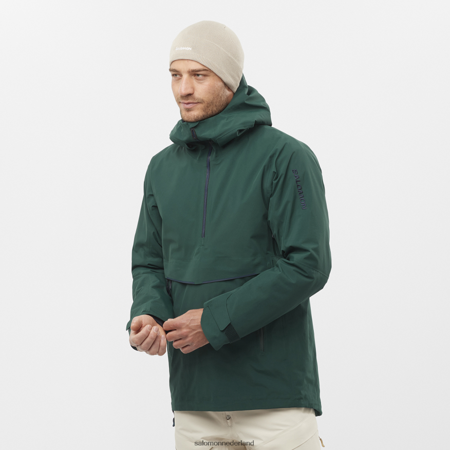 geïsoleerd herenjack met capuchon - zwaartekracht gore-tex anorak ponderosapijnboom/nachtelijke hemel NTFJN6557 Salomon