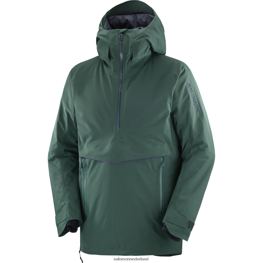 geïsoleerd herenjack met capuchon - zwaartekracht gore-tex anorak ponderosapijnboom/nachtelijke hemel NTFJN6557 Salomon