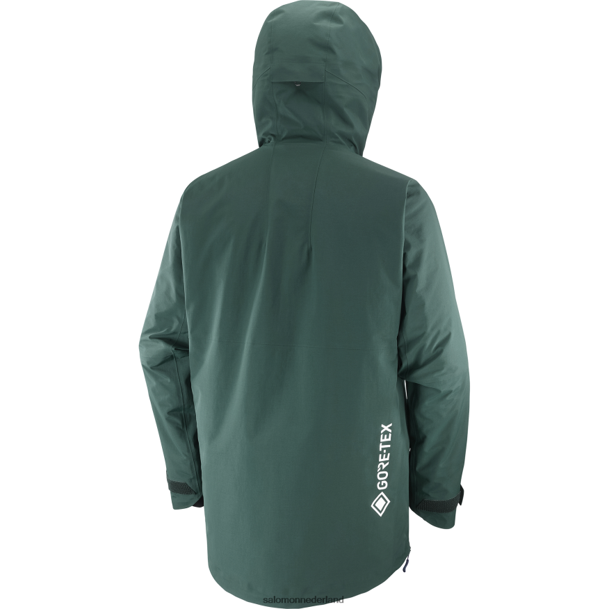 geïsoleerd herenjack met capuchon - zwaartekracht gore-tex anorak ponderosapijnboom/nachtelijke hemel NTFJN6557 Salomon