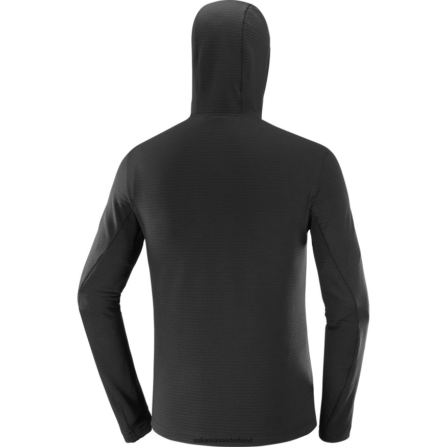 tussenlaagjas voor heren met capuchon - essentieel lichtwarme capuchon diep zwart NTFJN6546 Salomon