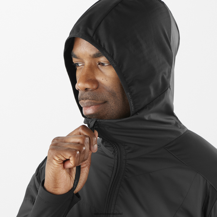 tussenlaagjas voor heren met capuchon - overzicht hybride voor het hele seizoen diep zwart NTFJN6559 Salomon
