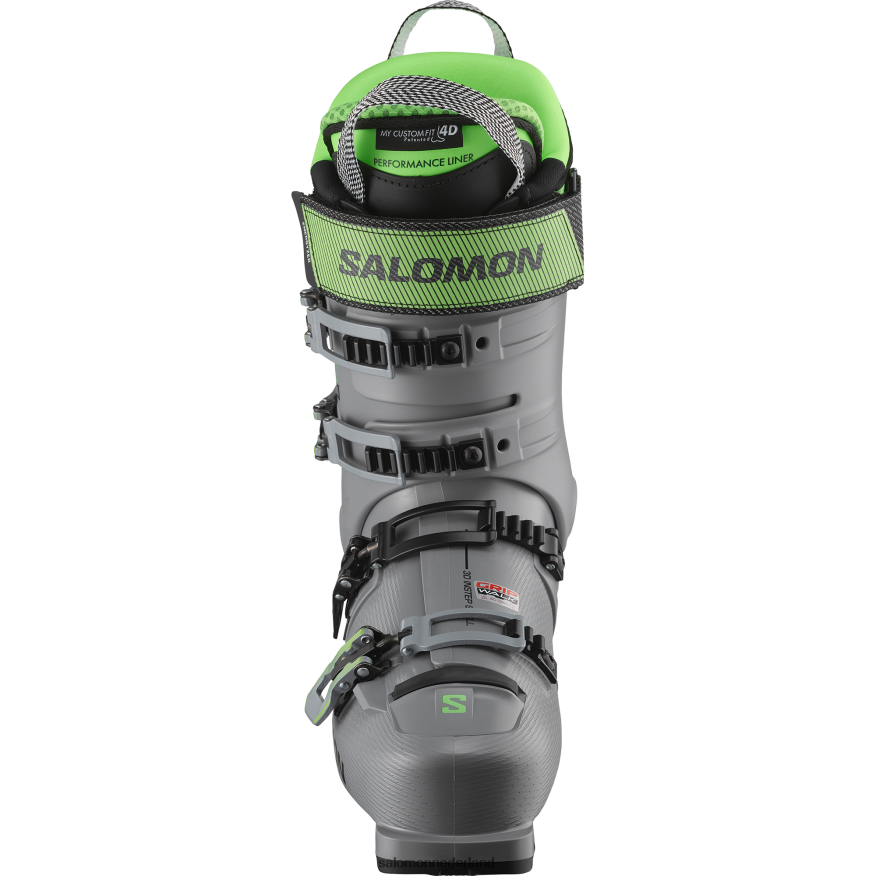 pistelaarzen voor heren - s/pro alpha 120 staalgrijs/pastel neongroen 1/zwart NTFJN61230 Salomon