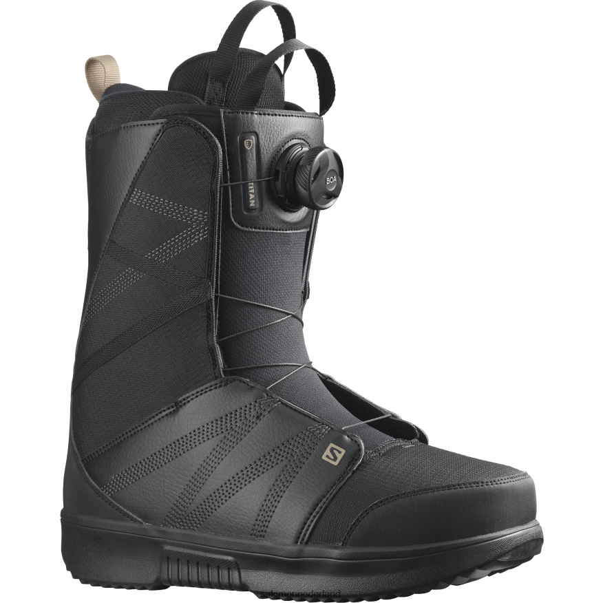 heren snowboardschoenen - titan boa zwart/geroosterde cashewnoten NTFJN6598 Salomon