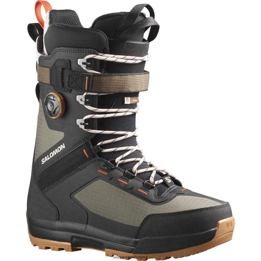 snowboardschoenen voor heren - echo lace sj boa legergroen-x/zwart/gebrande oker NTFJN6593 Salomon
