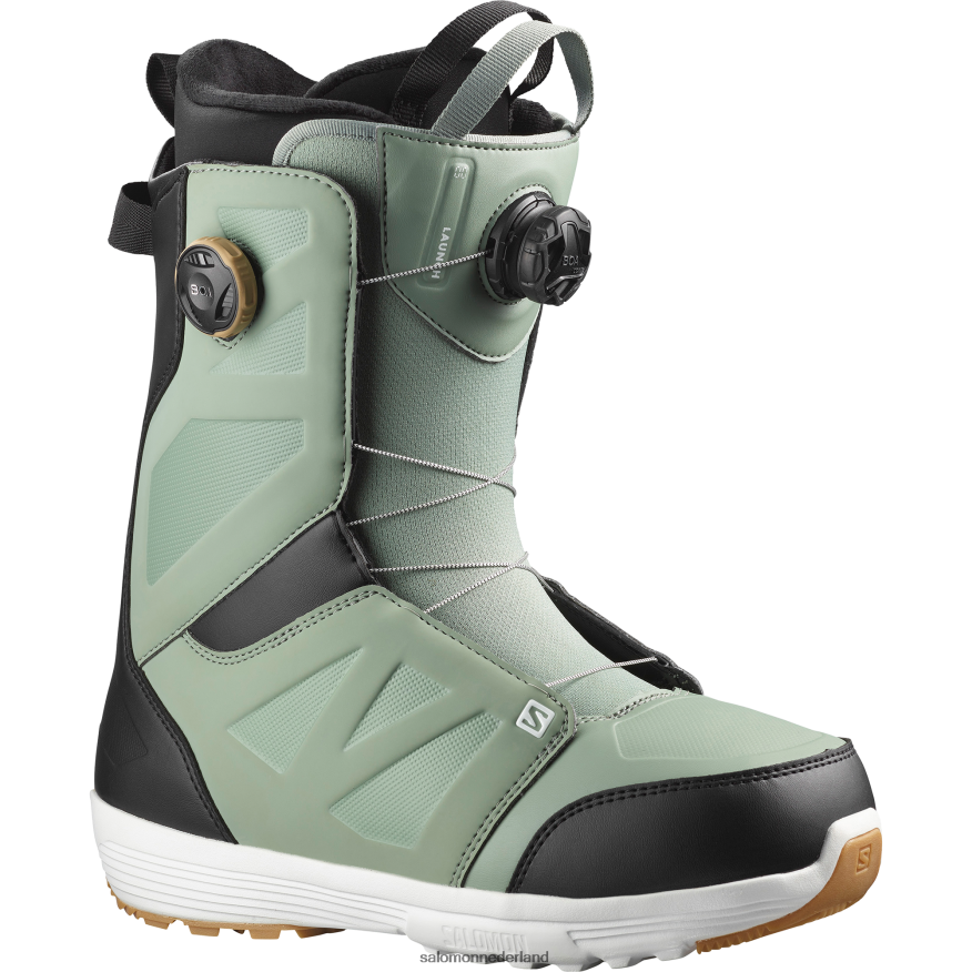 snowboardschoenen voor heren - launch boa sj boa salie/zwart/wit NTFJN6590 Salomon