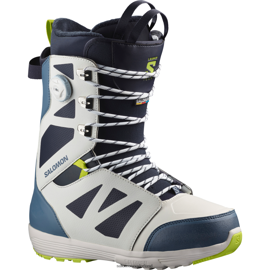 snowboardschoenen voor heren - launch lace sj boa team nimbuswolk/chinablauw/zure limoen NTFJN6591 Salomon