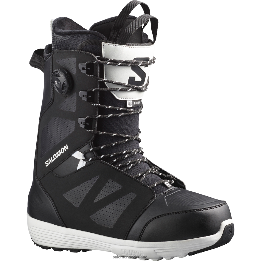 snowboardschoenen voor heren - launch lace sj boa zwart wit NTFJN6597 Salomon