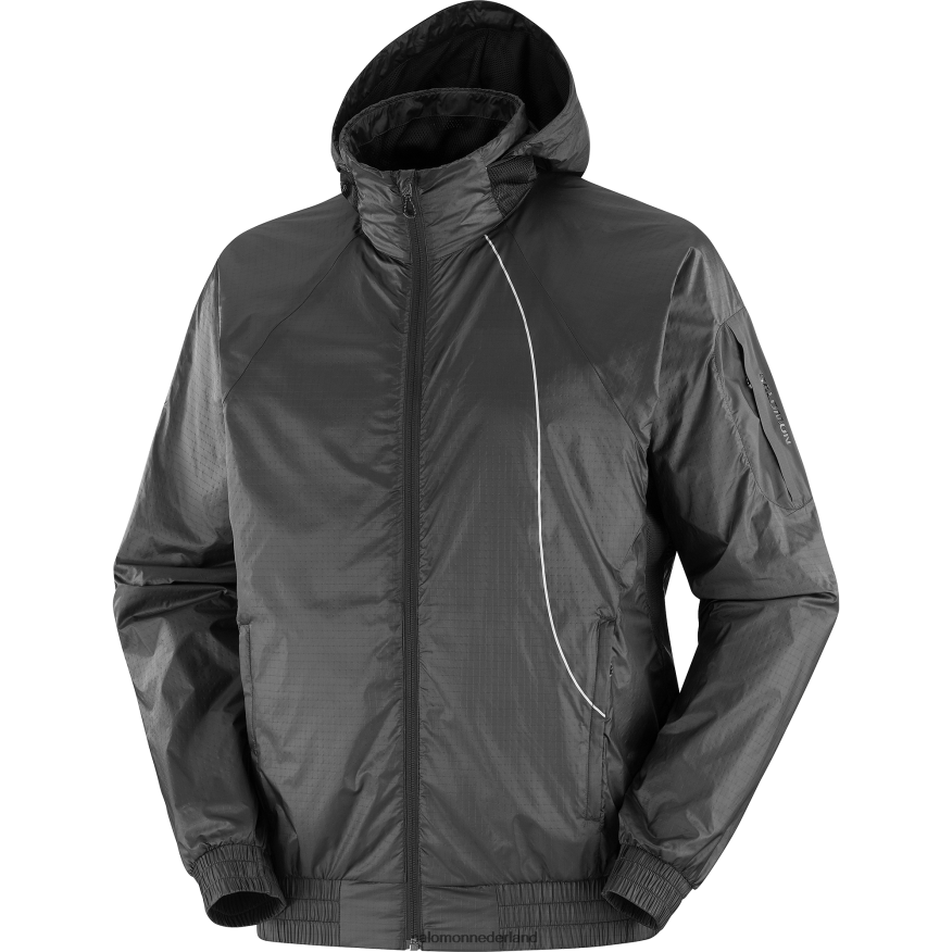 heren windjack met capuchon - equipe diep zwart NTFJN61086 Salomon