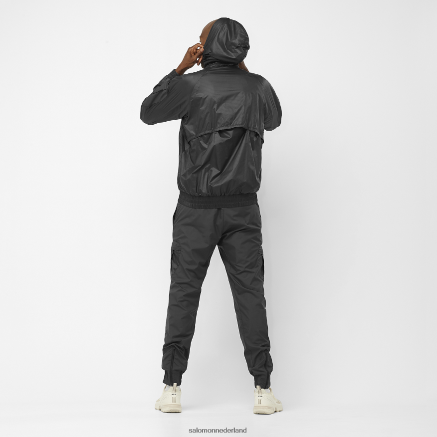 heren windjack met capuchon - equipe diep zwart NTFJN61086 Salomon