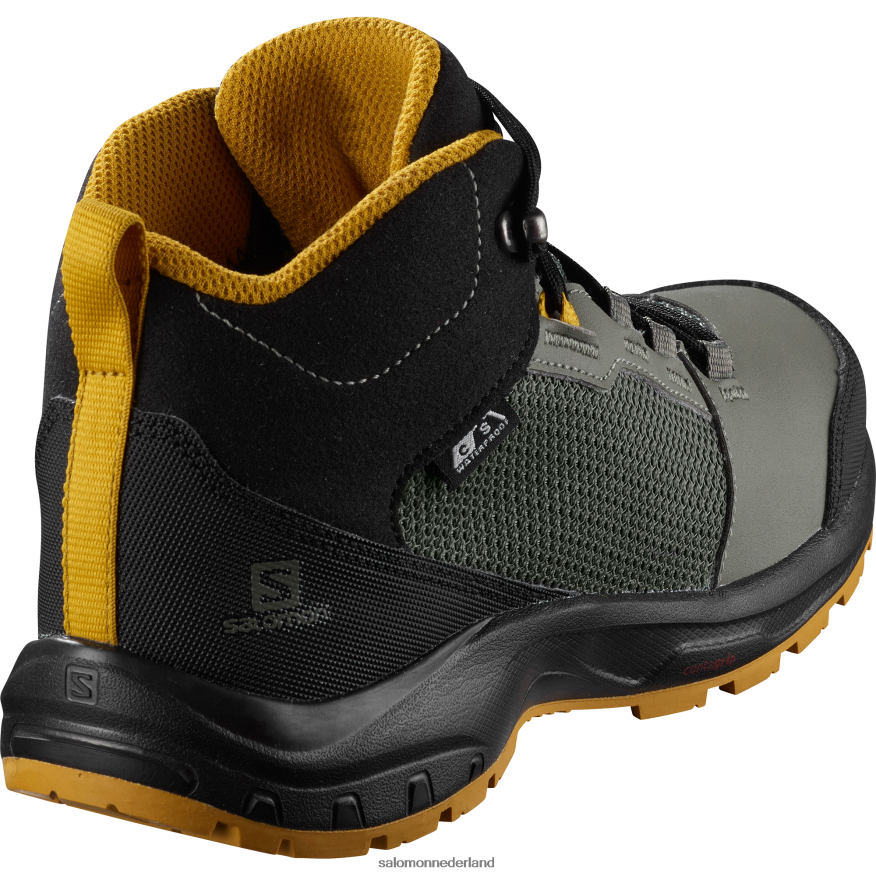 junior - kinderschoenen - buitenwaarts clima waterdicht zwenkwiel grijs/zwart/arrowwood NTFJN61364 Salomon