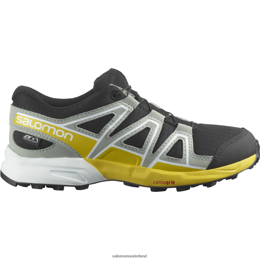junior - kinderschoenen - speedcross clima waterproof zwart/smeedijzer/citroen NTFJN61343 Salomon