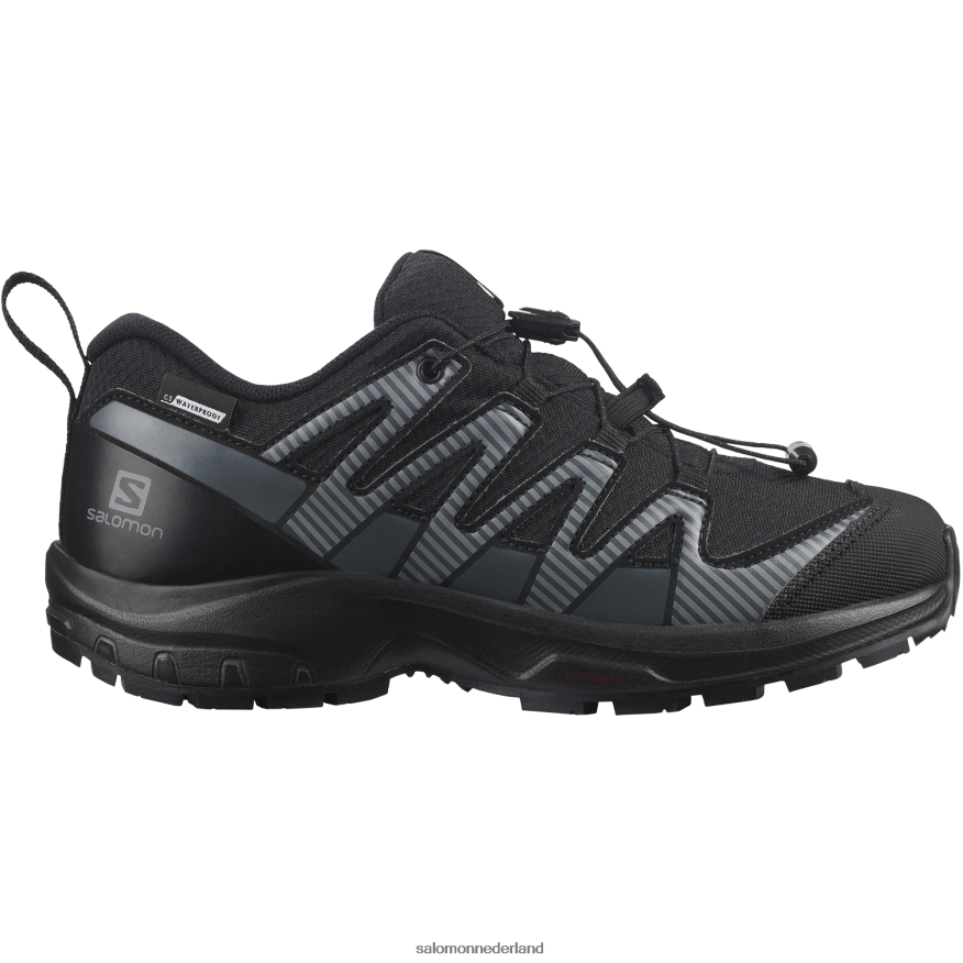 junior - kinderschoenen - xa pro v8 clima waterdicht zwart/ebbenhout NTFJN61360 Salomon