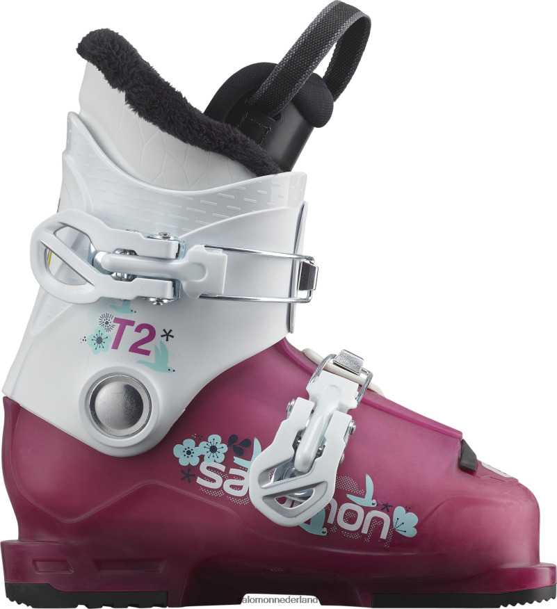 junior - kinderpistelaarzen - t2 rt girly rozeviolet doorschijnend/wit NTFJN61380 Salomon