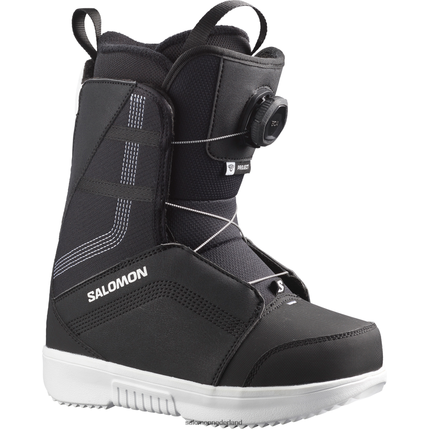 junior - snowboardschoenen voor kinderen - project boa zwart wit NTFJN61404 Salomon