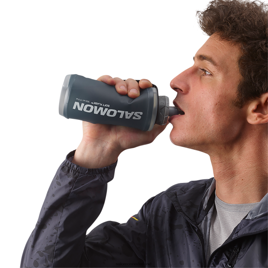 dameshandheld met fles inbegrepen - actief zwart/leigrijs NTFJN6984 Salomon