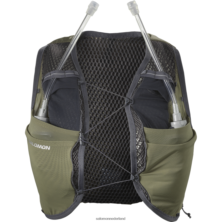 hardloopvest voor dames inclusief flacons - actieve huid 8 donkergroen/ebbenhout NTFJN6981 Salomon