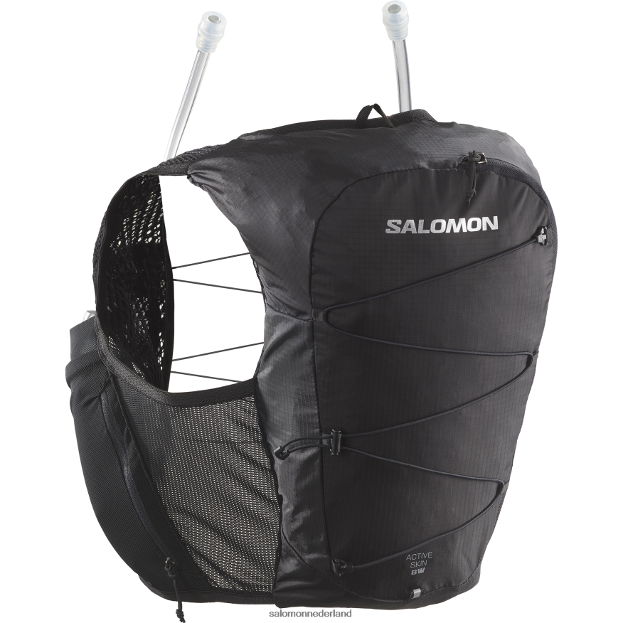 hardloopvest voor dames inclusief flacons - actieve huid 8 zwart NTFJN6983 Salomon