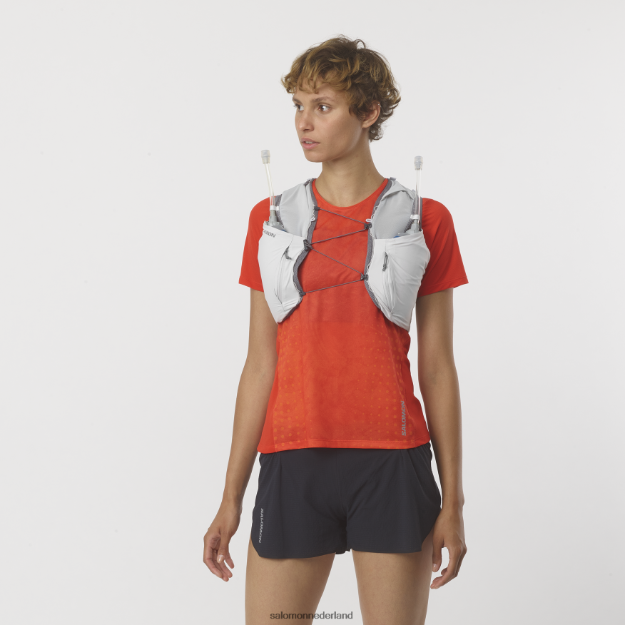 hardloopvest voor dames inclusief flacons - sense pro 10 oesterzwam/rustige schaduw doorschijnend NTFJN6980 Salomon