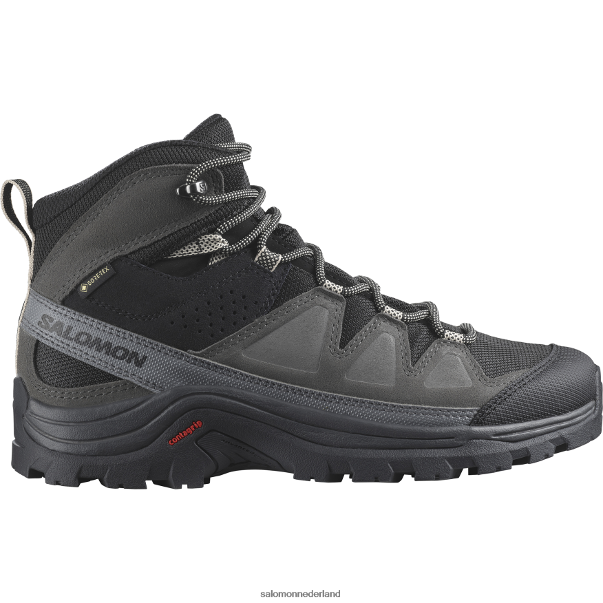Leren wandelschoenen voor dames - Quest Rove Gore-Tex zwart/magneet/stille kap NTFJN61142 Salomon