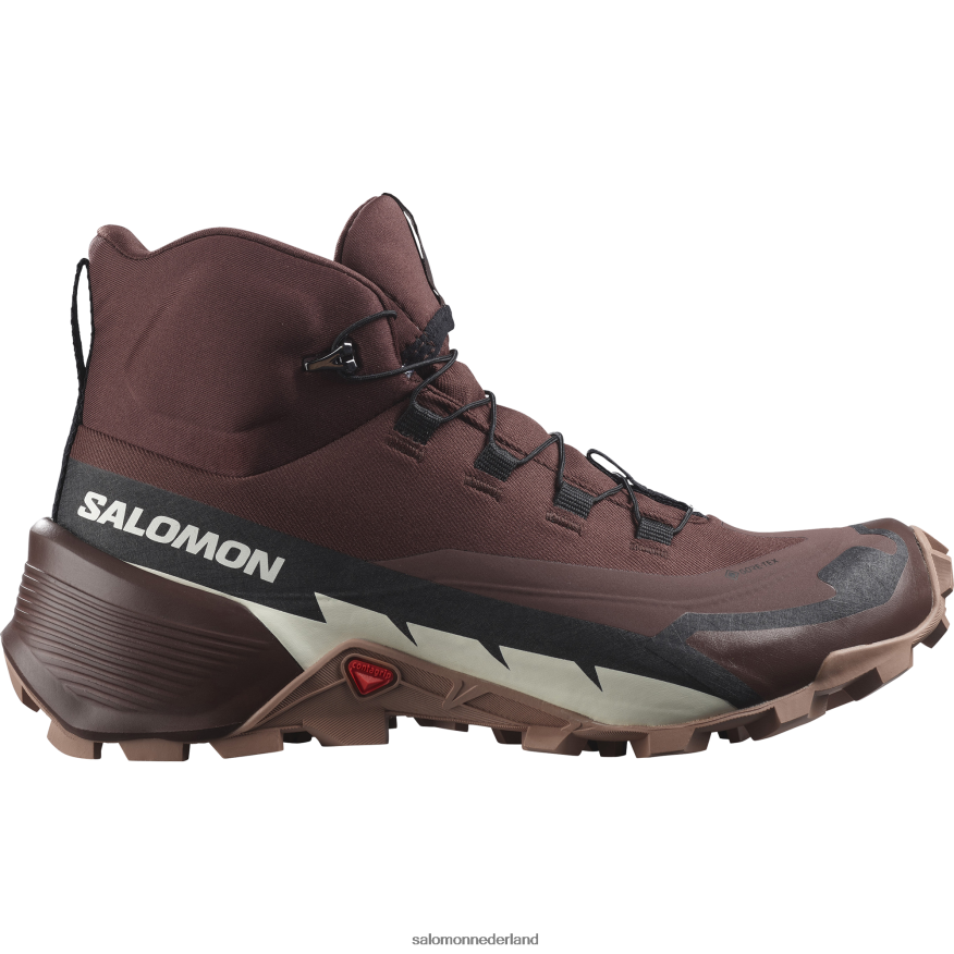 dameswandelschoenen - crosshike 2 mid gore-tex bittere chocolade/mokkamousse/vanille-ijs NTFJN6738 Salomon