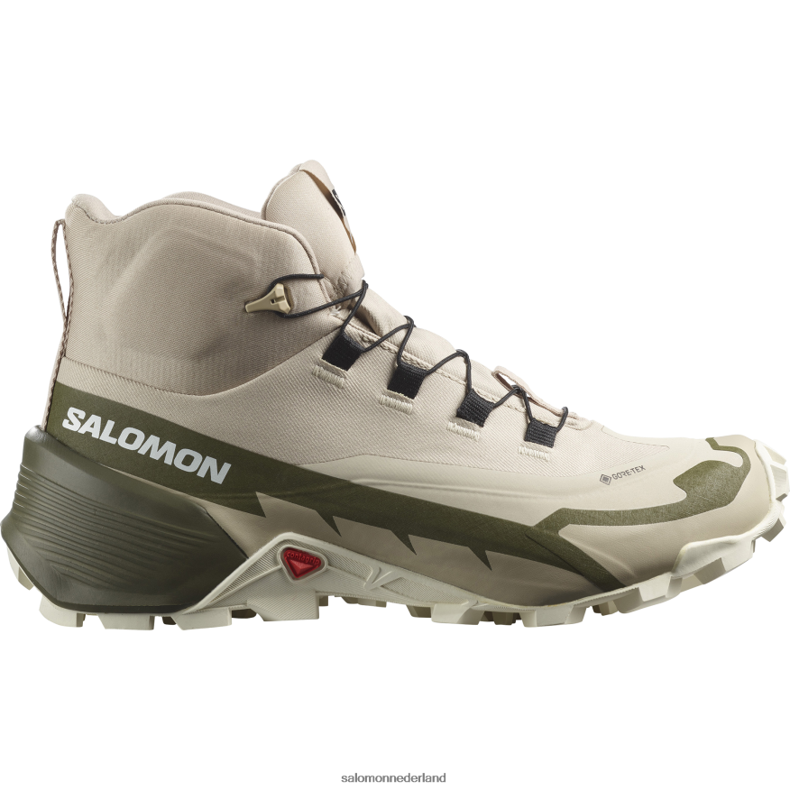 dameswandelschoenen - crosshike 2 mid gore-tex veergrijs/olijfnacht/wit NTFJN6736 Salomon