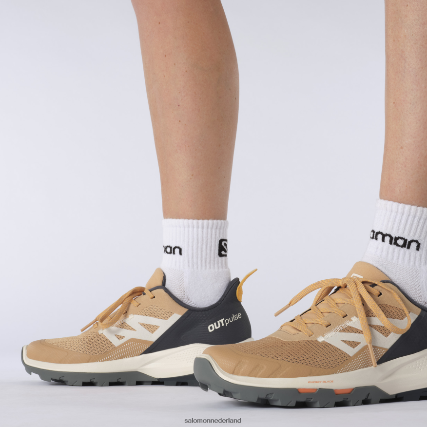 dameswandelschoenen - outpulse fenegriek/ebbenhout/vlammend oranje NTFJN61281 Salomon