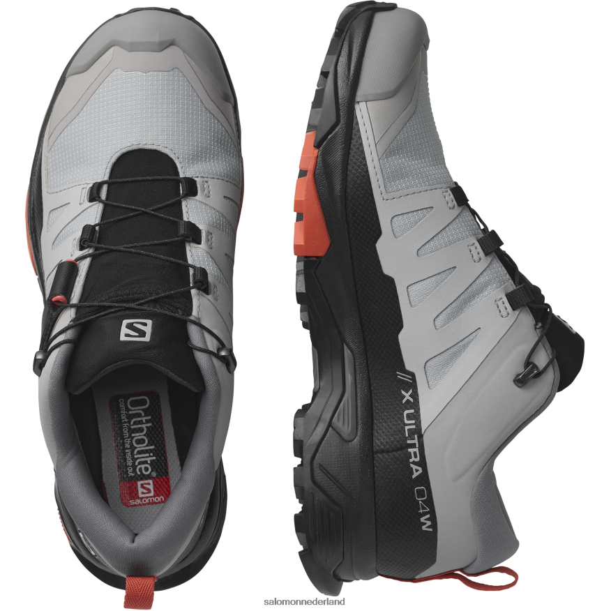 dameswandelschoenen - x ultra 4 brede gore-tex legering/rustige schaduw/gebrande sienna NTFJN6739 Salomon