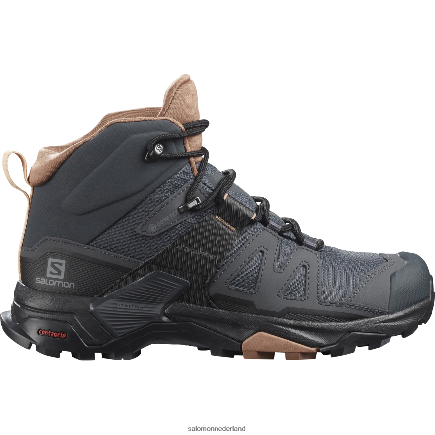 dameswandelschoenen - x ultra 4 mid gore-tex ebbenhout/mokkamousse/amandelcrème NTFJN61133 Salomon