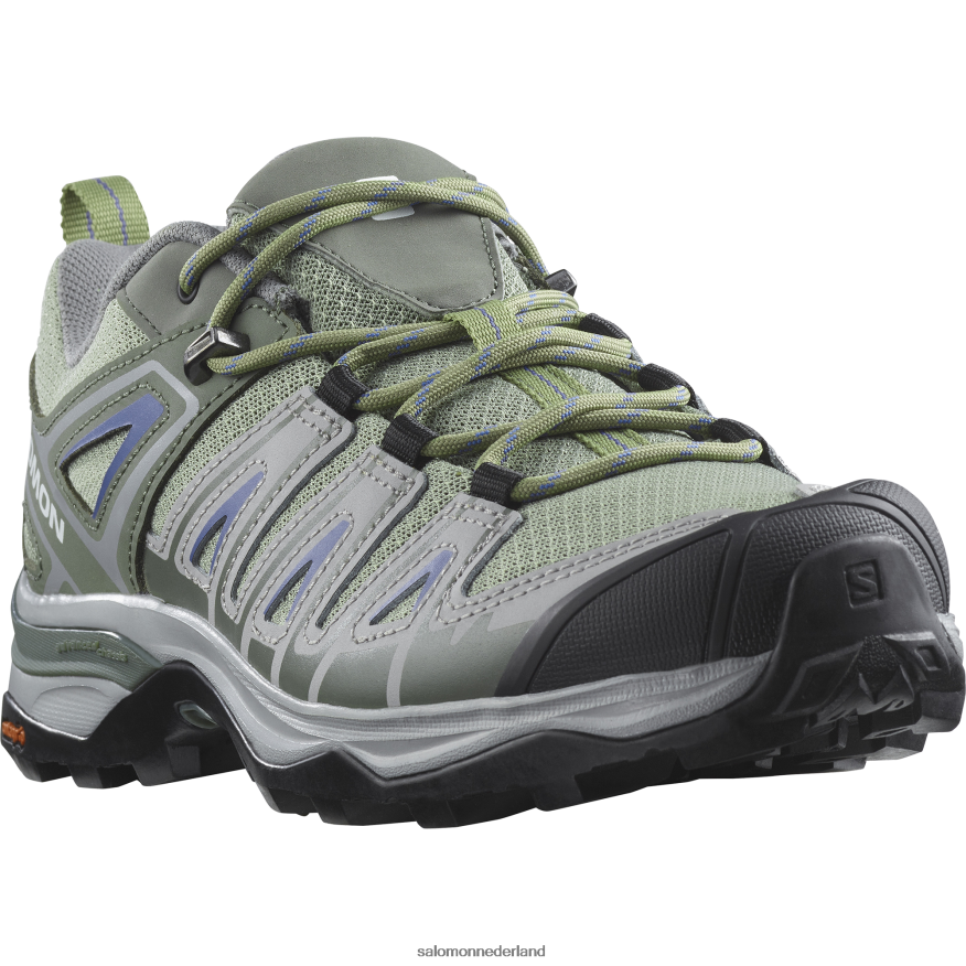 dameswandelschoenen - x ultra pionier aero oliegroen/castorgrijs/amparoblauw NTFJN61121 Salomon