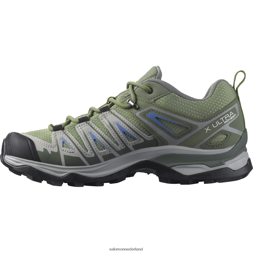 dameswandelschoenen - x ultra pionier aero oliegroen/castorgrijs/amparoblauw NTFJN61121 Salomon