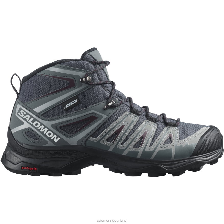 dameswandelschoenen - x ultra pionier mid clima waterdicht ebbenhout/stormachtig weer/wijnproeven NTFJN61277 Salomon