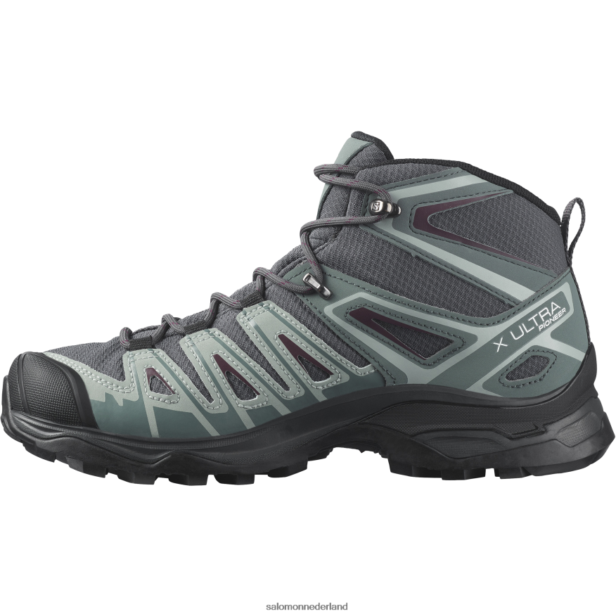 dameswandelschoenen - x ultra pionier mid clima waterdicht ebbenhout/stormachtig weer/wijnproeven NTFJN61277 Salomon