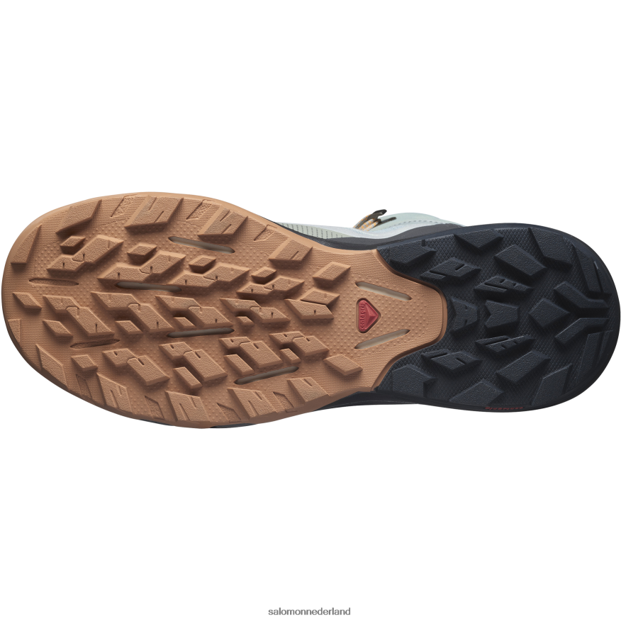 wandelschoenen voor dames - outpulse mid gore-tex smeedijzer/ebbenhout/vlammend oranje NTFJN61115 Salomon