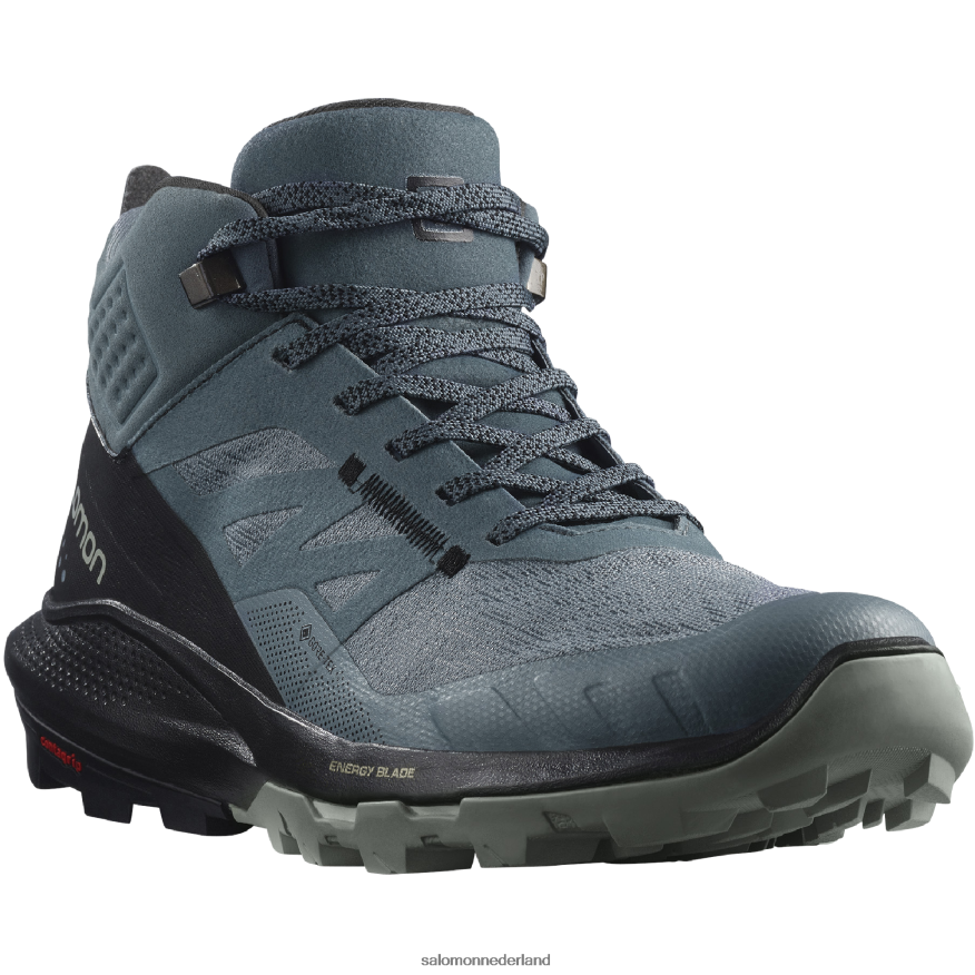 wandelschoenen voor dames - outpulse mid gore-tex stormachtig weer/zwart/smeedijzer NTFJN61116 Salomon