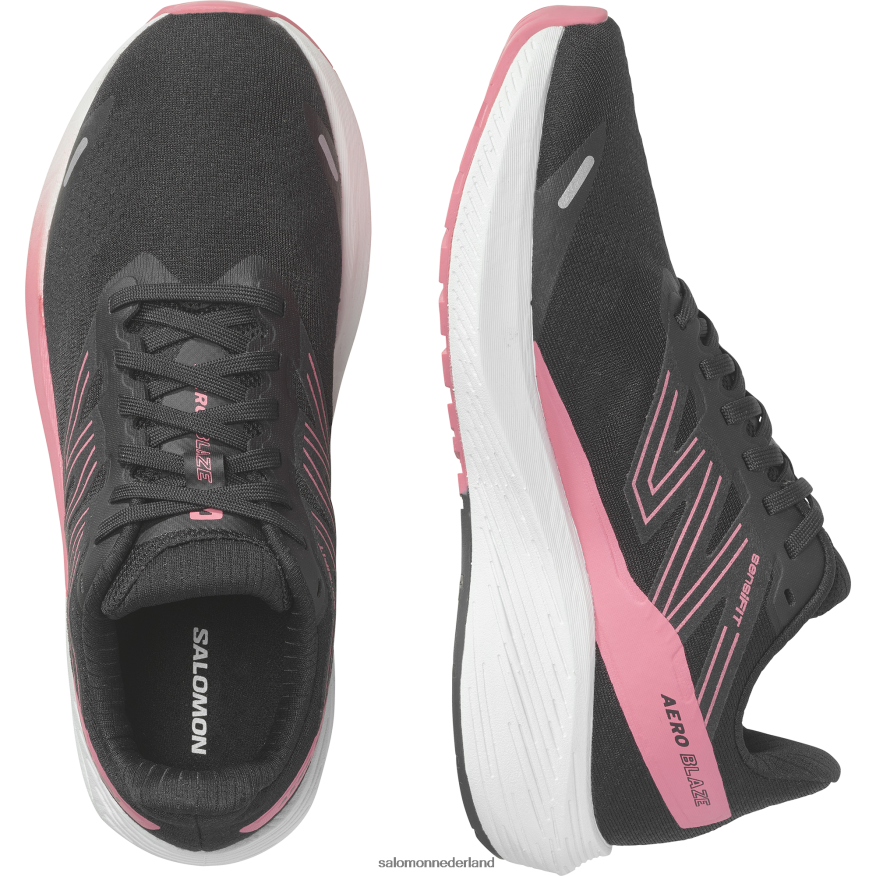 hardloopschoenen voor dames - aero blaze zwart/wit/theeroos NTFJN6741 Salomon