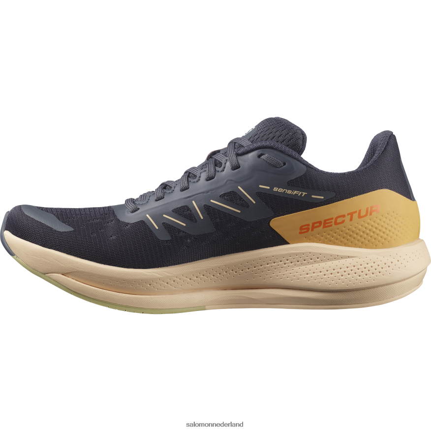 hardloopschoenen voor dames - spectur ebbenhout/amandelcrème/preigroen NTFJN6749 Salomon