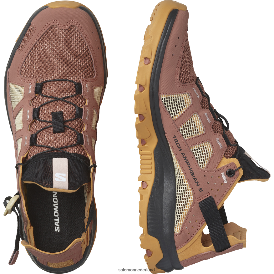 dames waterschoenen - techamphibian 5 cederhout/buckskin/rozenwolk NTFJN6789 Salomon