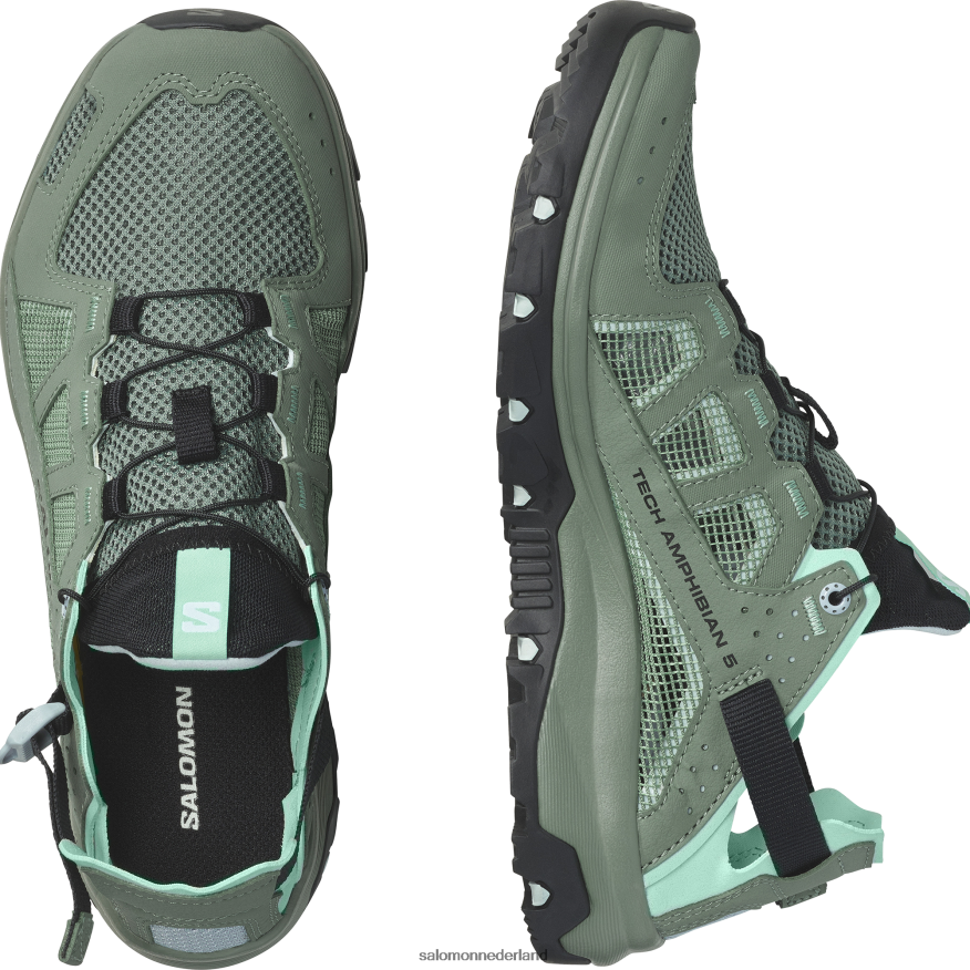 dames waterschoenen - techamphibian 5 lauwerkrans/poolijs/marineblauw NTFJN6787 Salomon