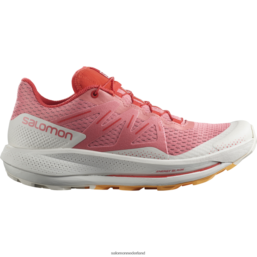 trailrunningschoenen voor dames - pulsar trail theeroos/nimbuswolk/vlammend oranje NTFJN61511 Salomon