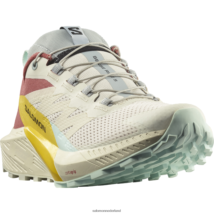 trailrunningschoenen voor dames - sense ride 5 regenachtige dag/hete saus/fresia NTFJN61497 Salomon