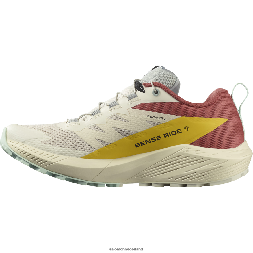 trailrunningschoenen voor dames - sense ride 5 regenachtige dag/hete saus/fresia NTFJN61497 Salomon