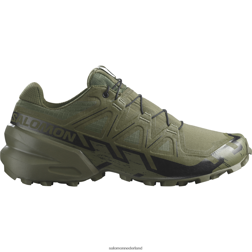 trailrunningschoenen voor dames - speedcross 6 krachten boswachter groen/zwart NTFJN6803 Salomon