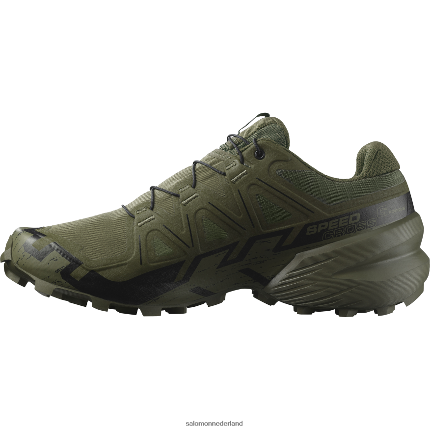 trailrunningschoenen voor dames - speedcross 6 krachten boswachter groen/zwart NTFJN6803 Salomon