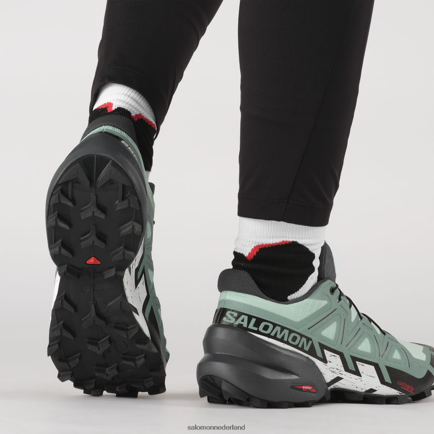 trailrunningschoenen voor dames - speedcross 6 yucca/ebbenhout/wit NTFJN61505 Salomon