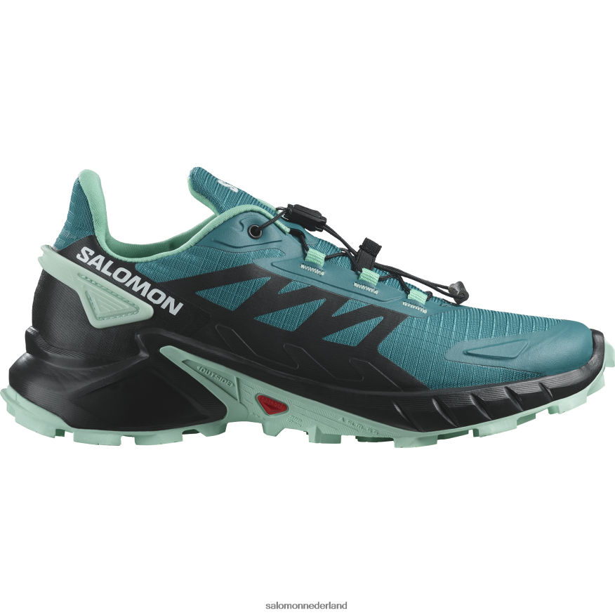 trailrunningschoenen voor dames - supercross 4 havenblauw/zwart/yucca NTFJN61544 Salomon