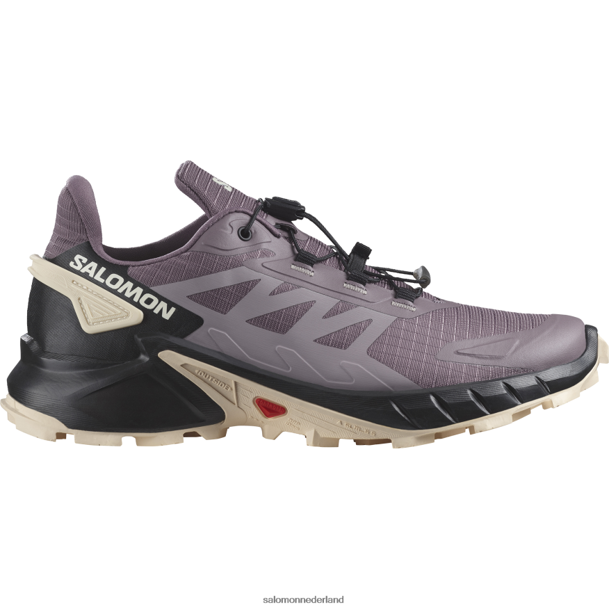 trailrunningschoenen voor dames - supercross 4 maanlandschap/zwart/zachte perzik NTFJN61545 Salomon