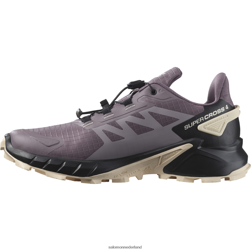 trailrunningschoenen voor dames - supercross 4 maanlandschap/zwart/zachte perzik NTFJN61545 Salomon