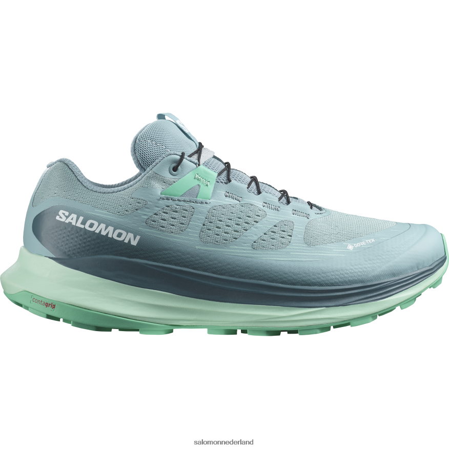 trailrunningschoenen voor dames - ultra glide 2 gore-tex steenblauw/yucca/biscay groen NTFJN61521 Salomon